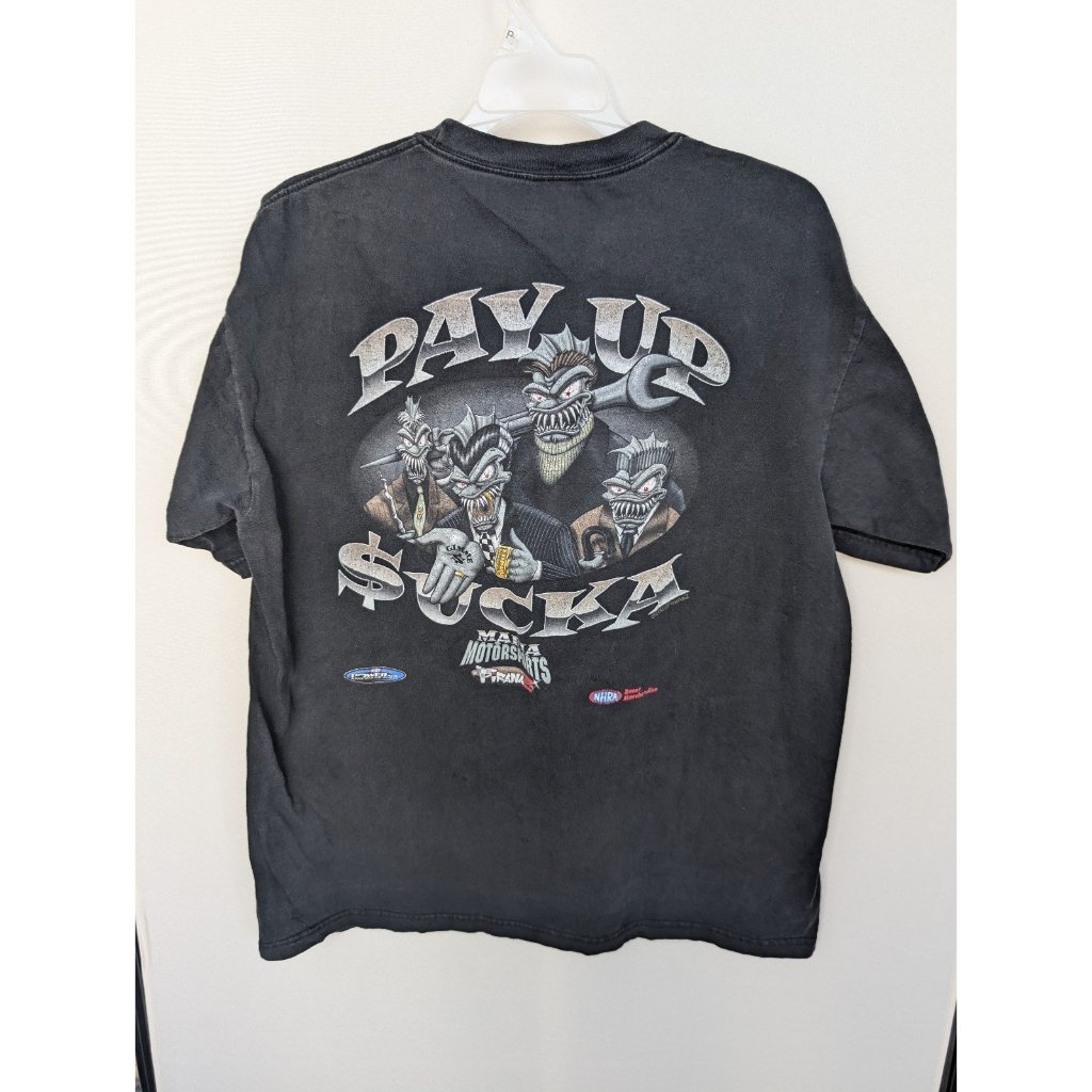 Vintage Y2k Piranaz Racing Mafia Motorsports Grunge Shirt Mens Size Large